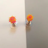 Colorful silicone ball stud earrings in Japanese Korean style, 32 patterns for girls, teens, and children