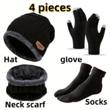 Cozy winter accessory set with soft beanie, gloves, socks, and scarf by HSF Marketplace