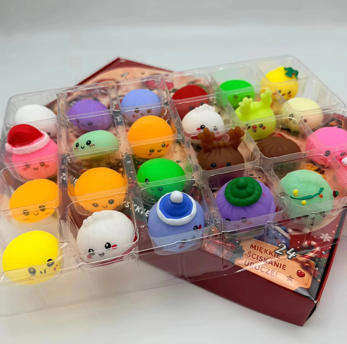 HSF Marketplace Christmas mystery dumpling squishy advent calendar with 24 cute sensory toy surprises