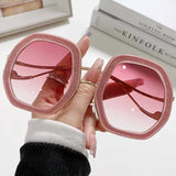 Trendy oversized oval frame women's sunglasses by HSF Marketplace, stylish UV400 eyewear for summer travel and fashion.