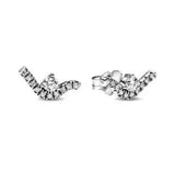 925 sterling silver sparkling herbarium cluster heart halo stud earrings for women, HSF Marketplace