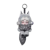 POPMART Skullpanda × My Melody Kuromi plush doll pendant amid flowers, collectible blind box keychain bag charm
