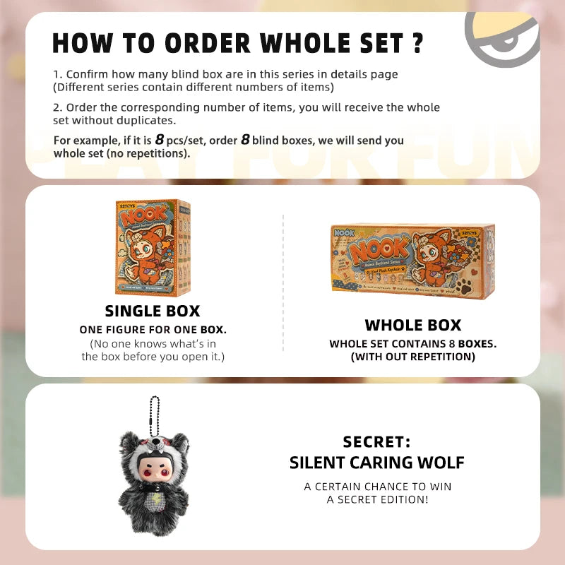 52TOYS NOOK Animal Boyfriend Series vinyl plush keychain collectible figure surprise blind box