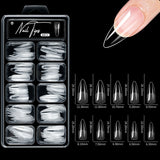 Short almond soft gel full-cover false nail tips for acrylic nails, salon and home press-on use