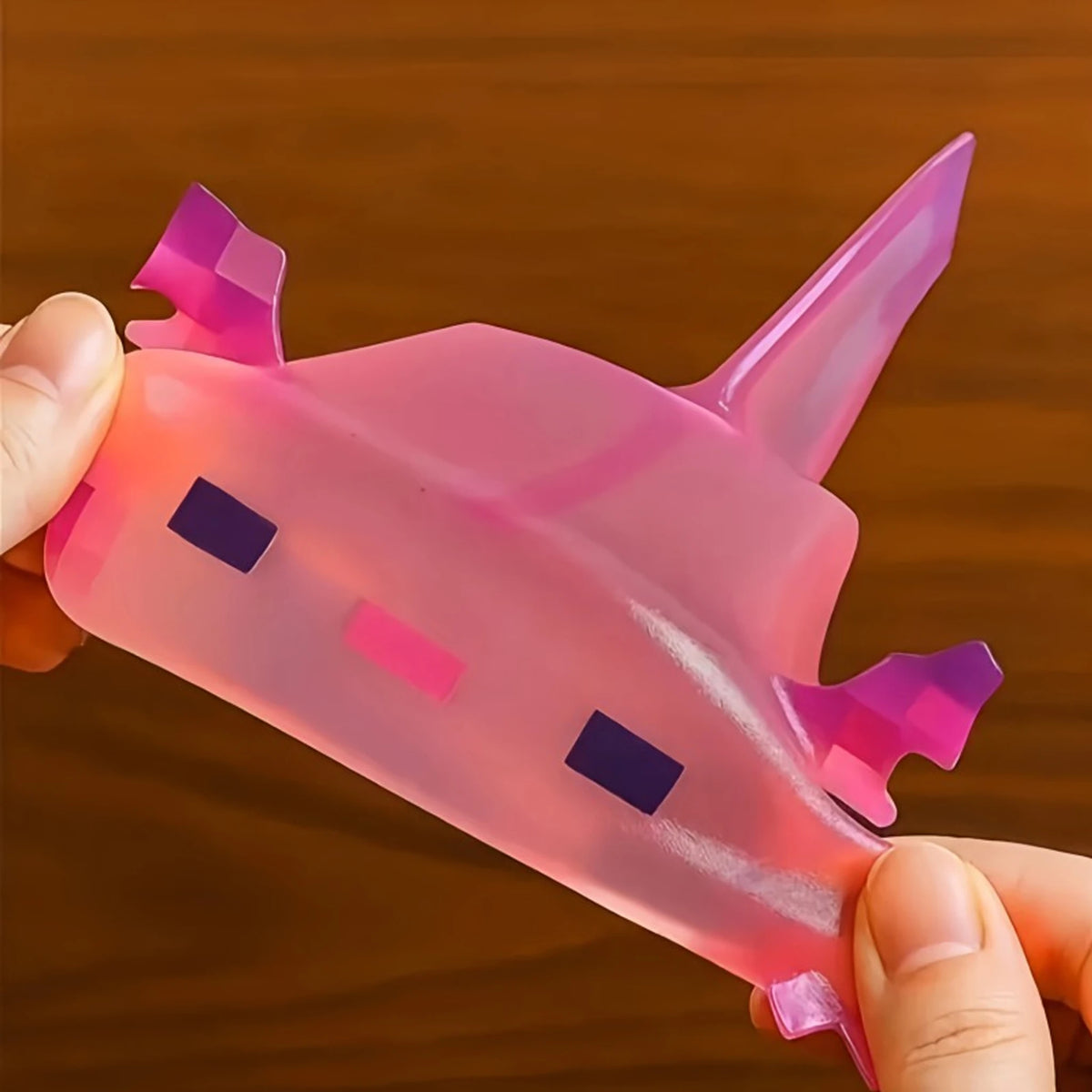 Transparent Cube Axolotl Squishy Toy Maltose Jelly Salamander Fidget Squeeze Slow‑Rising Stress Relief Sensory Vent Toy