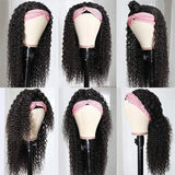 Kinky curly human hair headband wig for women, 250% density, wear-and-go style by HSF Marketplace