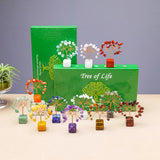 1pc Natural Gemstone Crystal Chakela Lucky Tree With Block Base Home Office Desk Living Room Crystal Decor Mini Sized Home