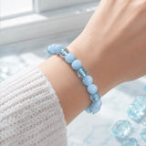 Niche High-grade Aquamarine Bracelet, Mint Sky Blue Beads, Unisex All-match Hand Jewelry