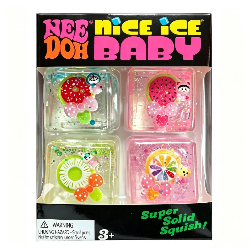 New Needoh 4 Pack Mini Cube Squishy Squeeze Toys Slow Rebound Sensory Fidget Stress Relief Halloween Decor Adult Desktop Toys
