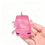 Transparent Cube Axolotl Squishy Toy Maltose Jelly Salamander Fidget Squeeze Slow‑Rising Stress Relief Sensory Vent Toy