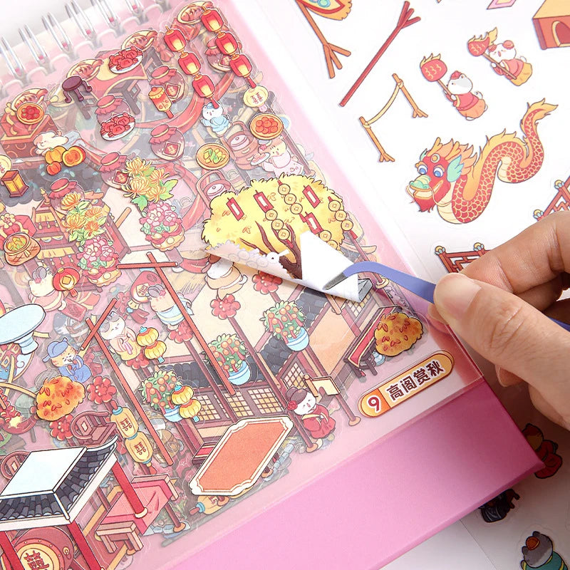 Chinese style miniature scene stickers for 3D fairy gardens by HSF Marketplace