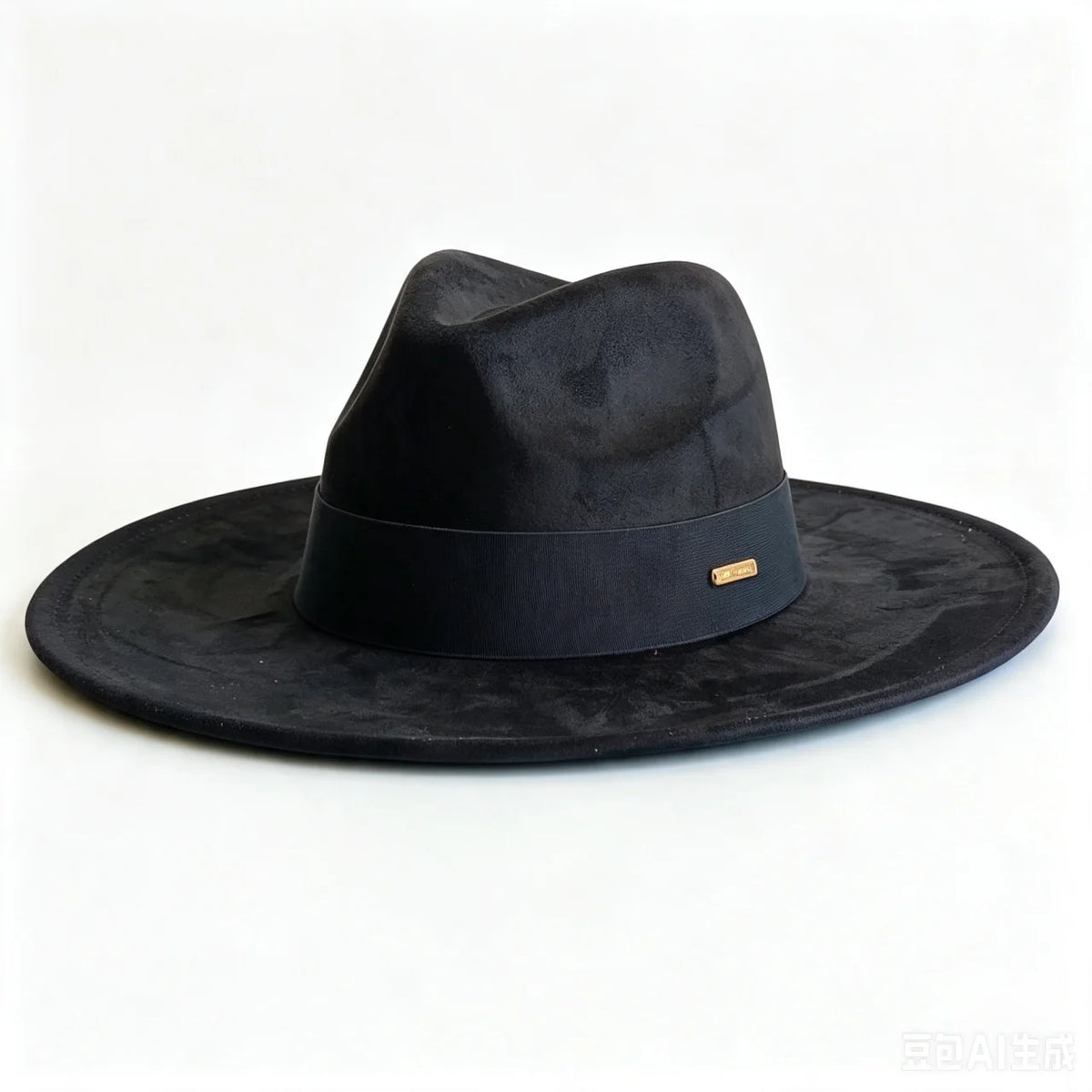 Women's HSF Marketplace suede wide-brim fedora hat in classic brown felt style for autumn and winter outfits