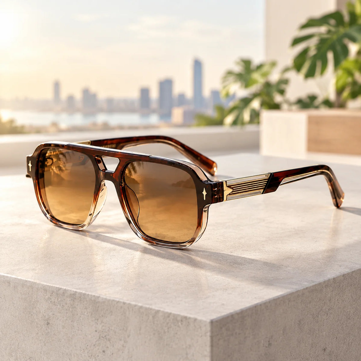 Vintage square HSF Marketplace sunglasses for men and women with UV400 protection