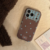 Korean Retro Leather Phone Case for iPhone 11 to 17 Models