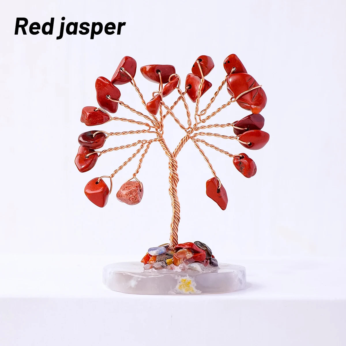 12pcs/box Natural Gemstone Crystal Chakela Lucky Tree With Agate Base Home Office Desk Living Room Crystal Decor Mini Sized Home