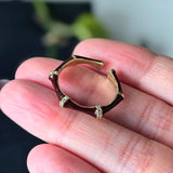 925 Sterling Silver Open Finger Ring Golden Enamel Donut Dazzling Geometric Punk For Women Jewelry Gift Dropship Wholesale