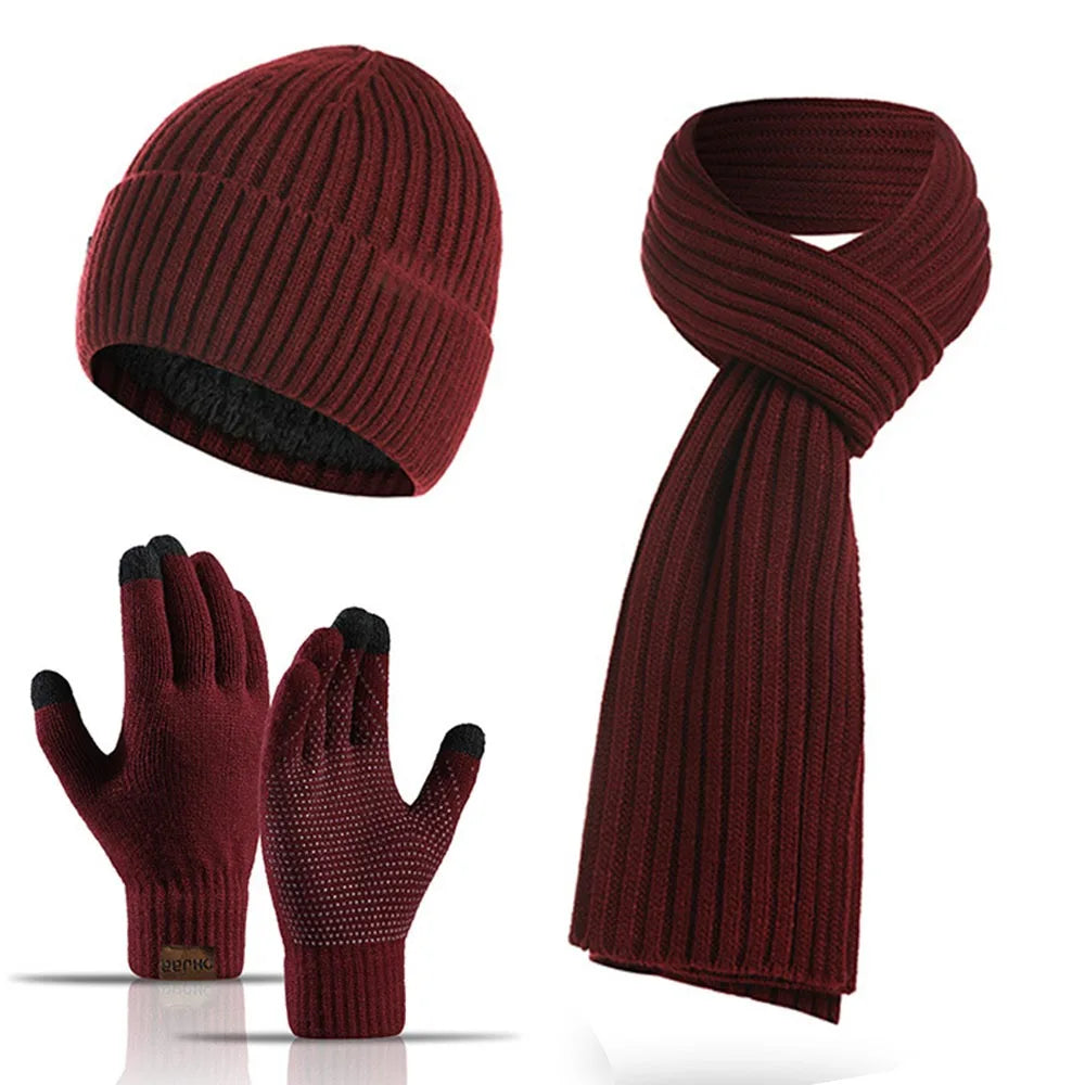 Winter warm beanie, scarf and gloves set for men and women by HSF Marketplace