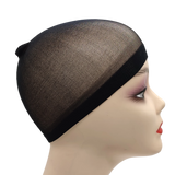 2pcs/Bag Top Stocking Wig Cap Hair Net For Weave Hair Wig Nets Black Brown Stretch Mesh Wig Cap For Making Wigs