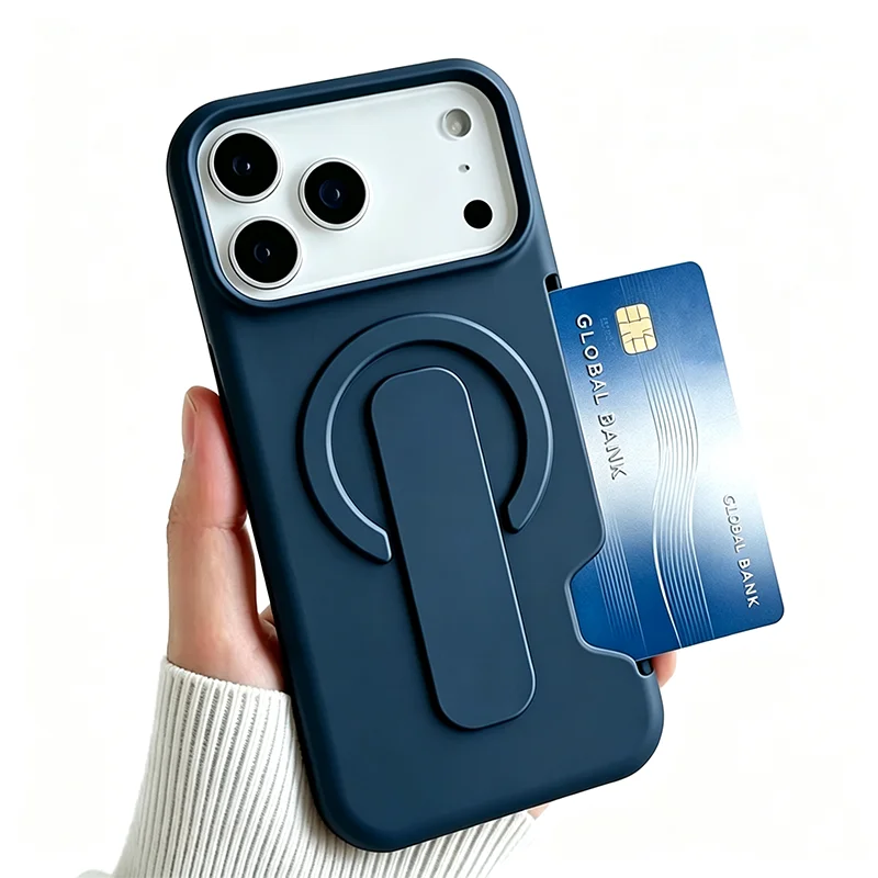 Magnetic card holder kickstand case for iPhone 17 Pro Max by HSF Marketplace