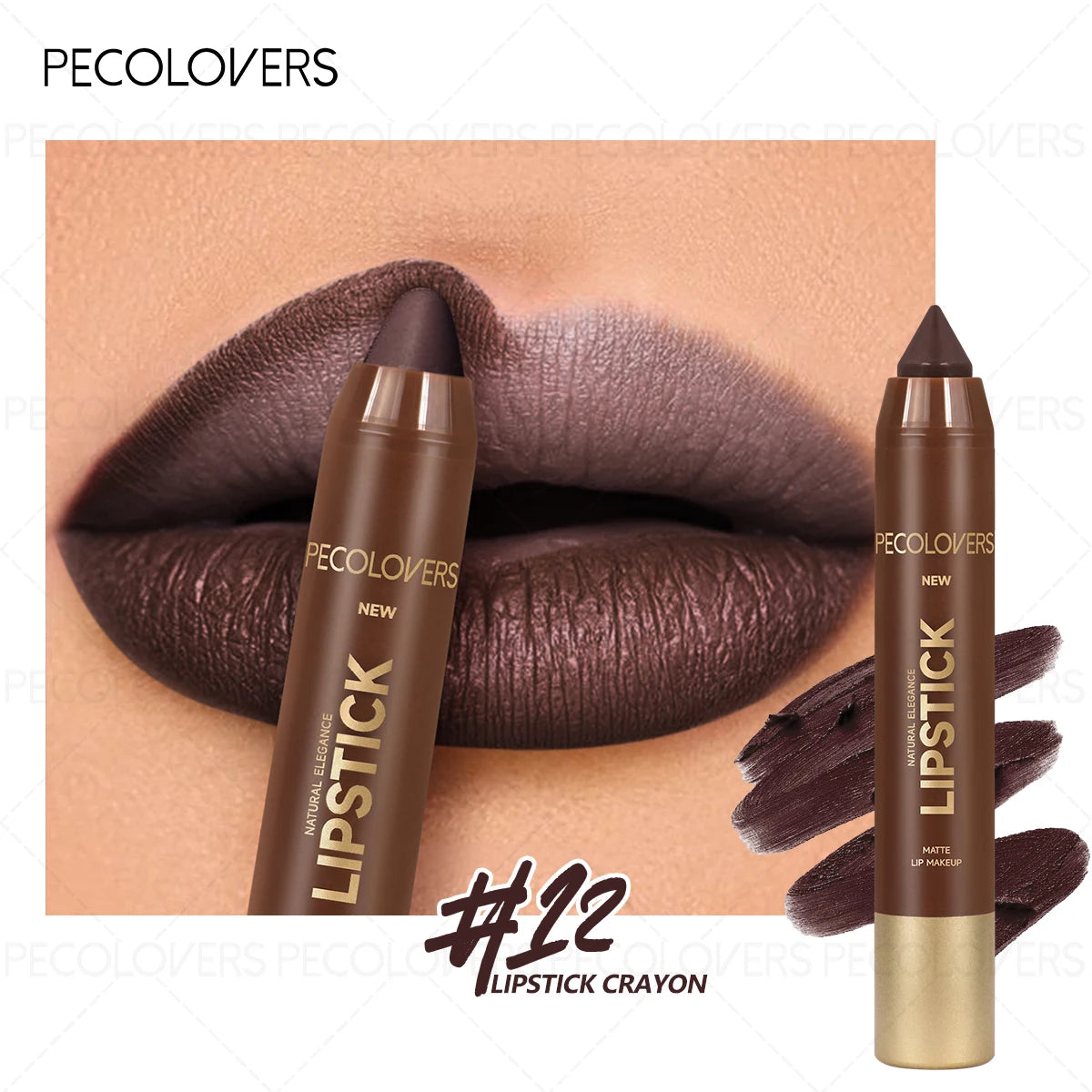 Brown matte lip liner crayon with smooth application and highly pigmented color by HSF Marketplace