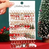 Festive Christmas dangle earrings by HSF Marketplace featuring snowman and elk charms