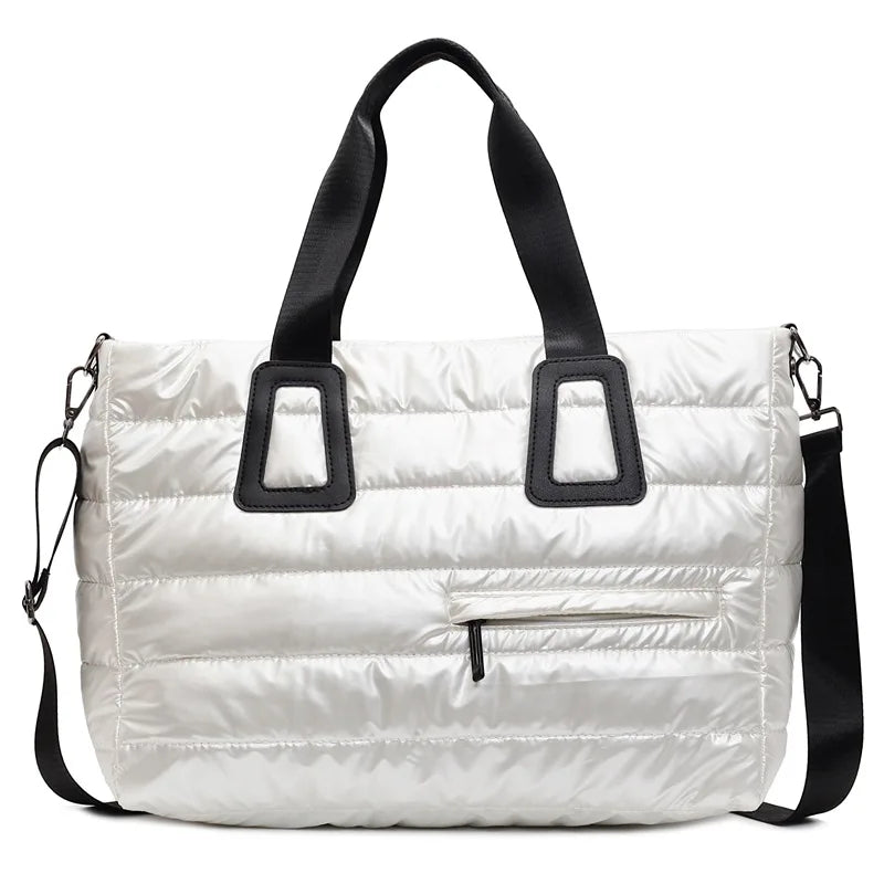 Women's cotton tote bag by HSF, versatile autumn winter handbag in a simple design