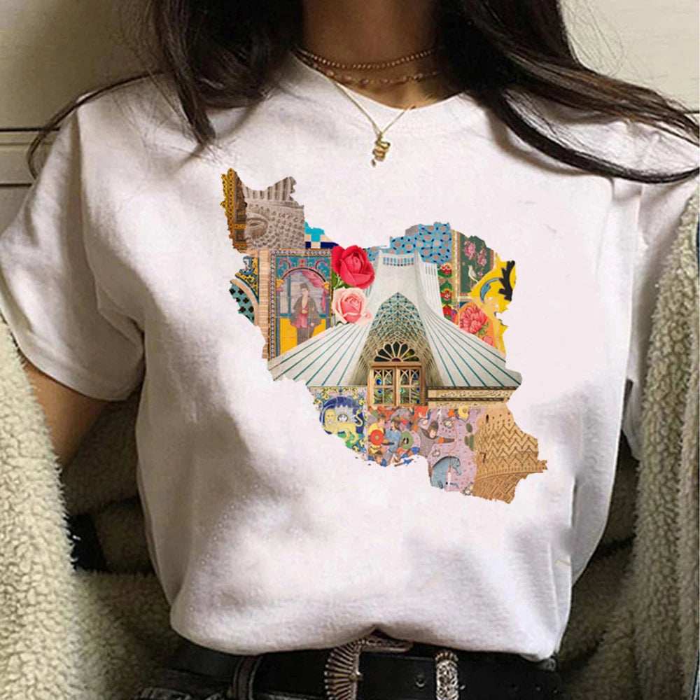 Women's Funny Iran T-Shirt by HSF Marketplace in casual Harajuku style
