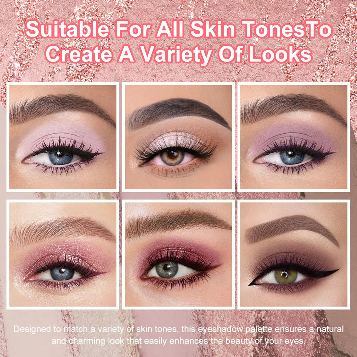 HSF eyeshadow palette book with 76/91/117 matte, shimmer, and glitter shades for eye makeup looks