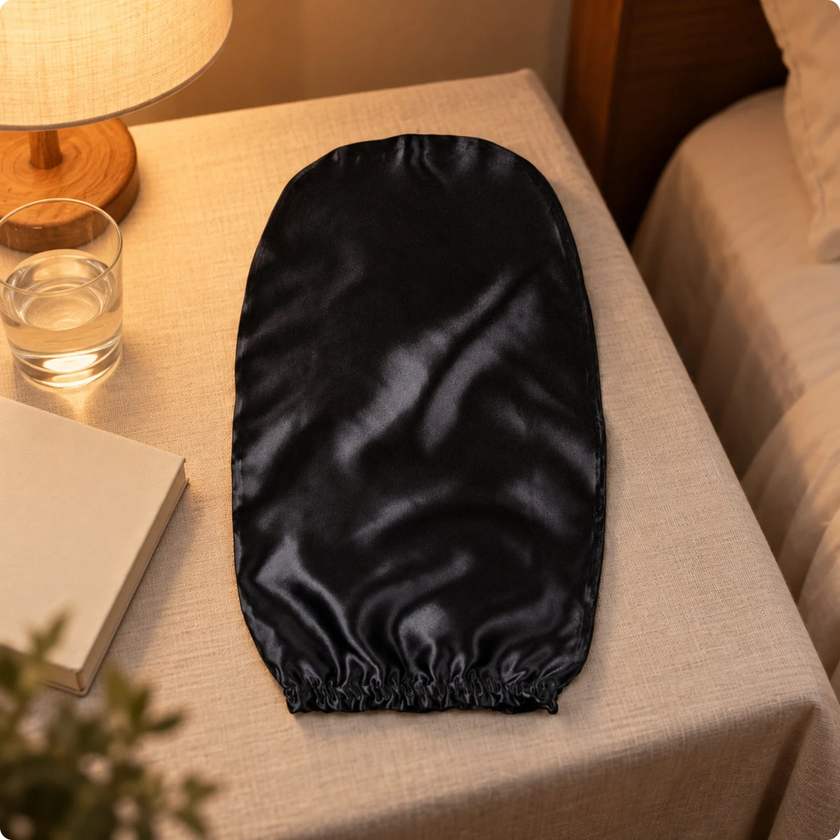 Long-Hair Sleep Cap with Elasticized Opening 19-Momme Silk Sleep Cap Mulberry Silk Hair Bonnet Roomy Low-Friction