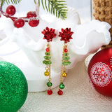 Festive snowflake tassel dangle earrings with bells for women, HSF Marketplace jewelry