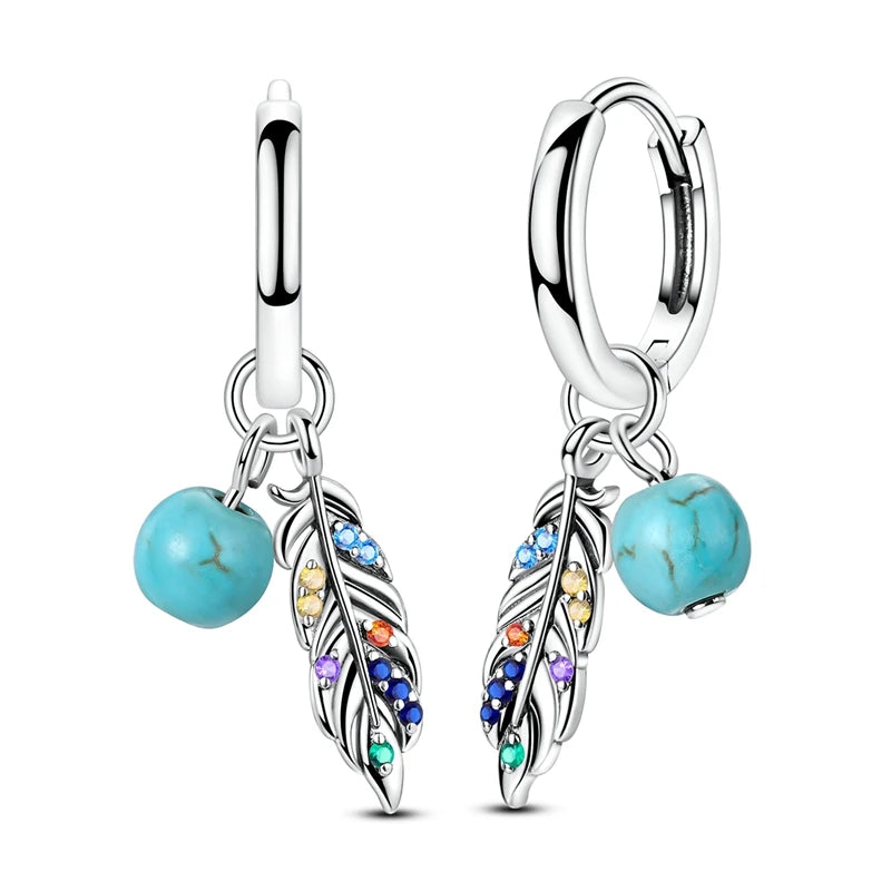 925 sterling silver hoop earrings with zirconia accents, hypoallergenic jewelry for women and girls