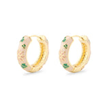Flower cloisonne hoop earrings for women in bohemian style by HSF Marketplace
