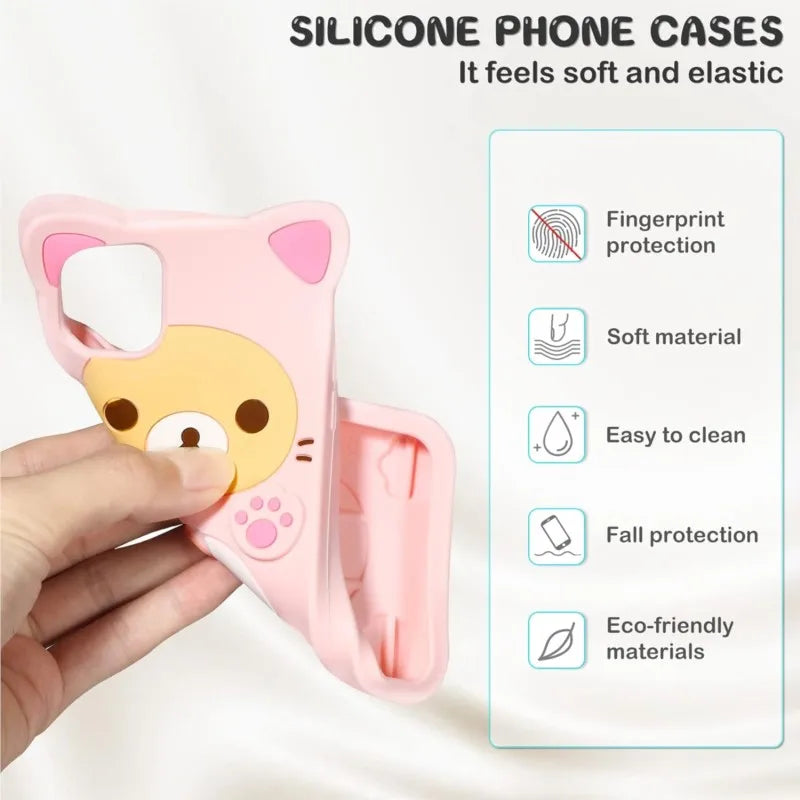 Rilakkuma Cat Bear Silicone Case for Samsung Galaxy A Series