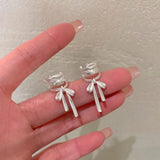 925 Sterling Silver Bow Knot Ear Clip for Women - Sweet Jewelry Gift