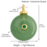 Jewelry charm pendant featuring jade agate, amethyst, amazonite, water grass, and lapis lazuli with 18K gold plating, suitable for necklace making