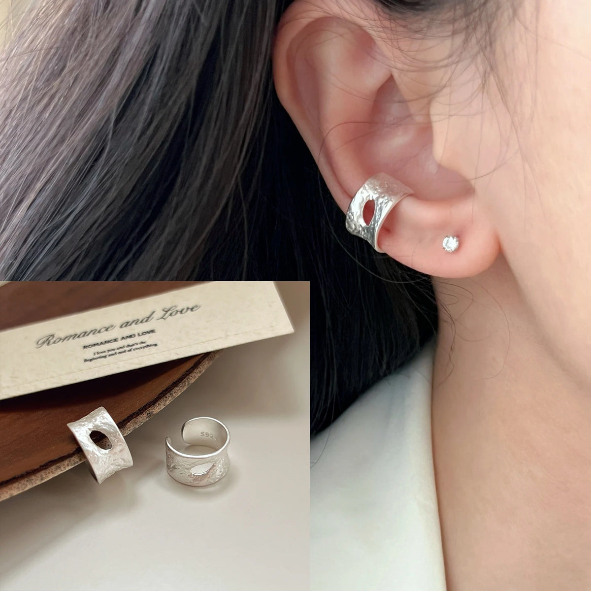 925 Sterling Silver Bow Knot Ear Clip for Women - Sweet Jewelry Gift