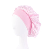 HSF Marketplace satin wide brim nightcap with elastic band for comfortable sleep, hair styling tool