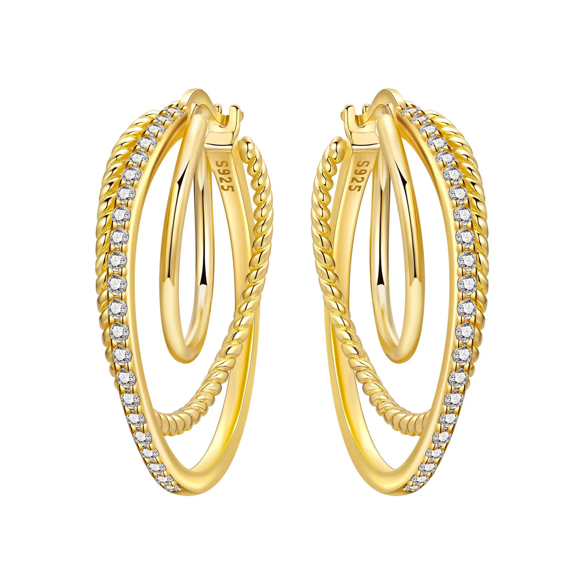 Orstarry 925 sterling silver double loop minimalist drop earrings for women, versatile charm jewelry