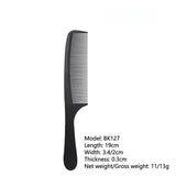 Black carbon professional hairdressing comb with double-sided design, heat resistant, antistatic, ideal for salon barber styling.