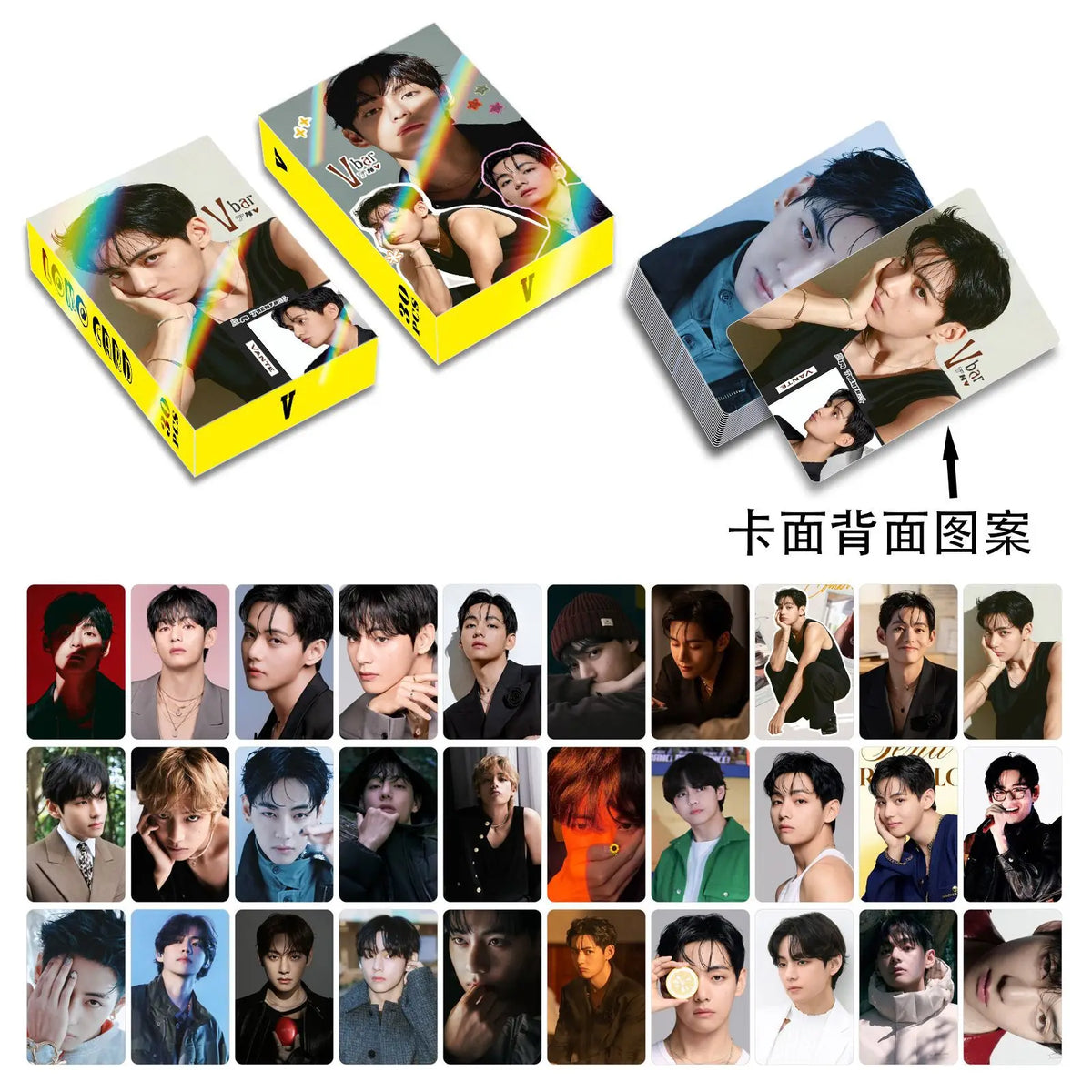 BTS V Lomo Cards Collection, 30 high-quality photocards by HSF Marketplace