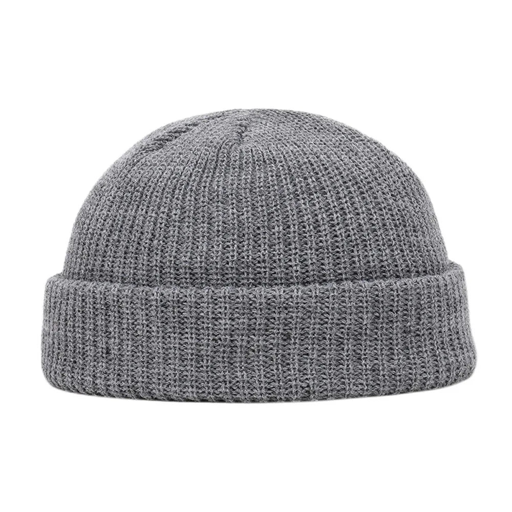 Unisex knitted beanie hat for women, warm winter knit design in a classic style