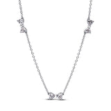 Elegant silver heart bow zircon necklace for women, featuring a charming design, perfect for Valentine's Day and special occasions.