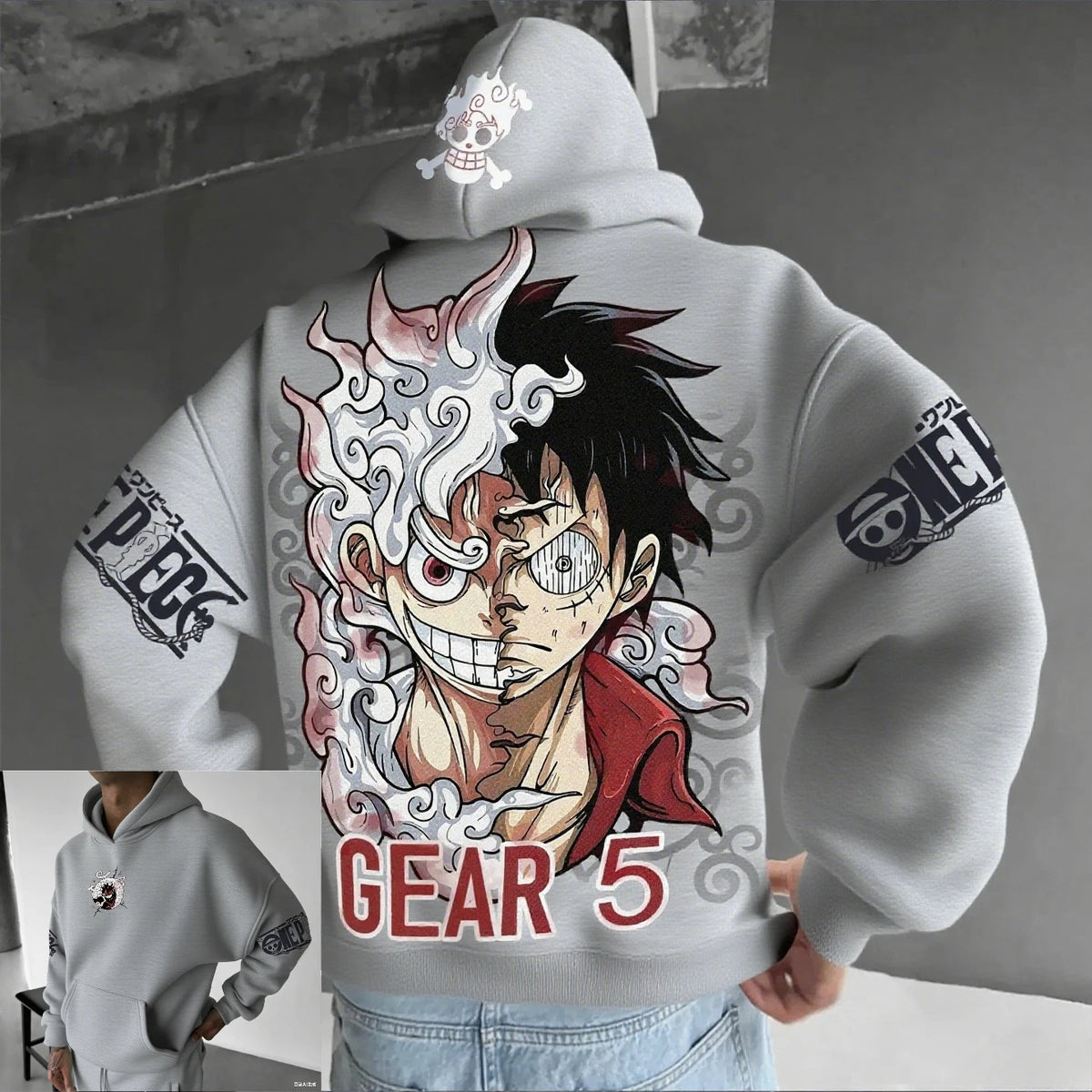 One Piece Luffy hoodie for men and women, casual anime sweatshirt design by HSF Marketplace