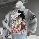 One Piece Luffy hoodie for men and women, casual anime sweatshirt design by HSF Marketplace