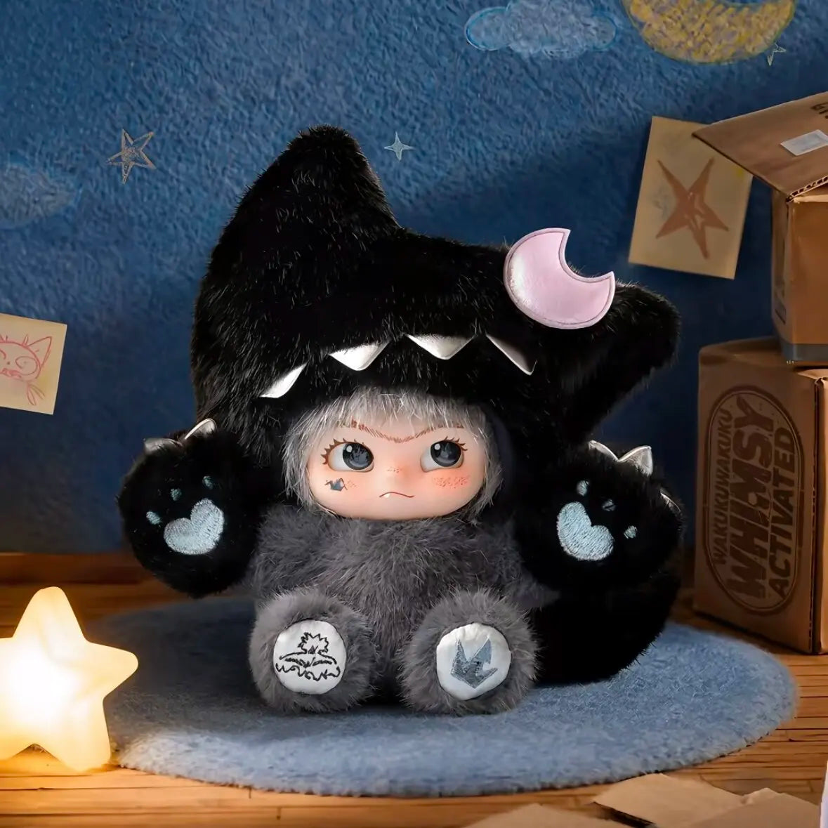 Wakuku V5 Whimsy Activated Series vinyl plush pendant doll in a mystery blind box, Halloween collectible toy