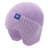 Women's candy-color earflap winter hat, soft faux fur knitted beanie in Kpop streetwear style by HSF Marketplace