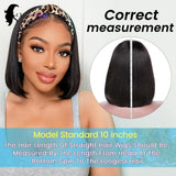 12-inch straight headband wig for Black women, natural Remy human hair by HSF Marketplace