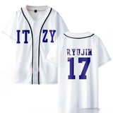 KPOP Korean baseball jersey T-shirt for Yuna and Ryujin fans, HSF Marketplace K-culture merch