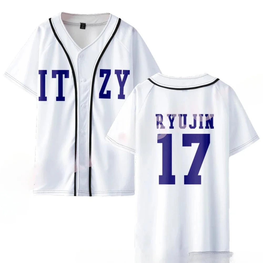 KPOP Korean baseball jersey T-shirt for Yuna and Ryujin fans, HSF Marketplace K-culture merch