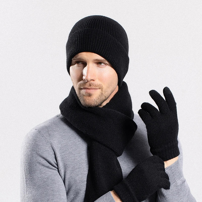 Winter hat, gloves, and scarf set for men and women by HAIRSOFLY SHOP